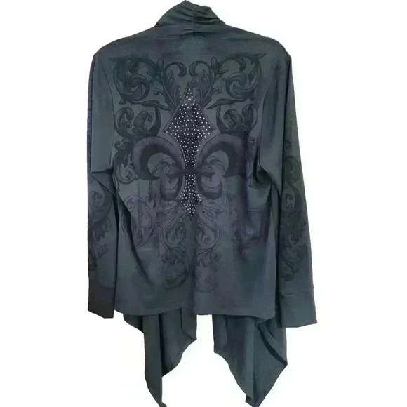 Hot Tempered Don’t Be Afraid Womens 1X Cardigan Embellished Y2K Grunge Graphic - Picture 1 of 9